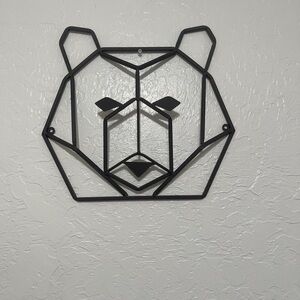 Iron Geometric Bear Face Wall Decor